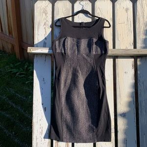 Yoana Baraschi Black Herringbone Sheath Dress